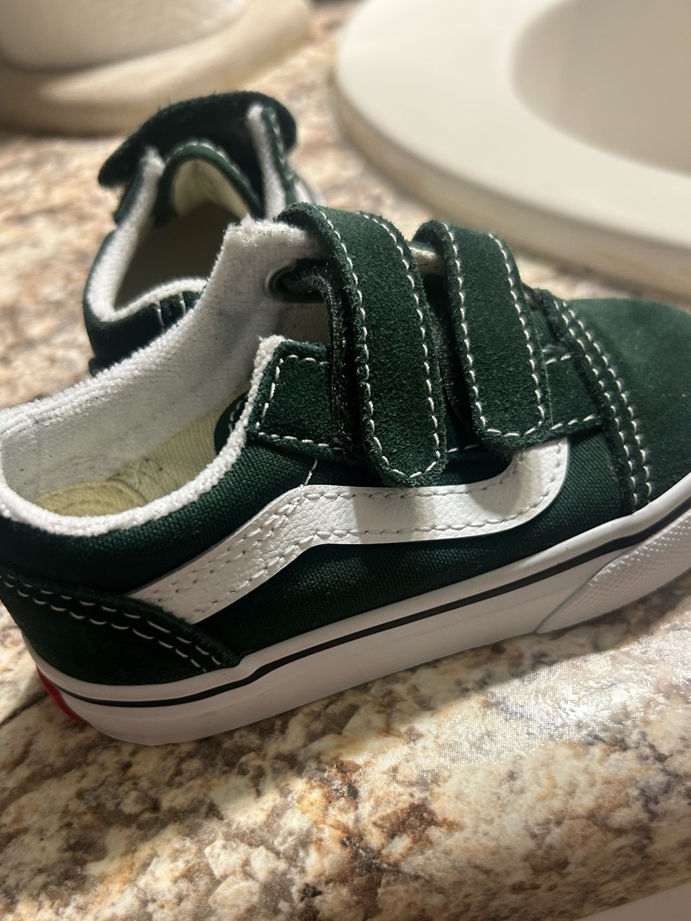 Vans Kids Velcro Sneakers - Green & White